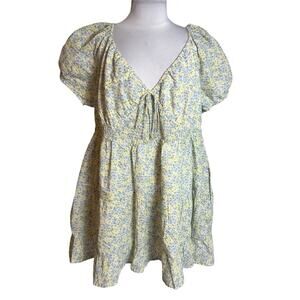 NWT Arula Claire mini dress Sz 3X Blue yellow floral